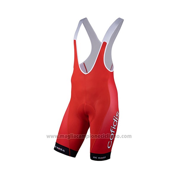 2021 Abbigliamento Ciclismo Cofidis Rosso Bianco Manica Corta e Salopette